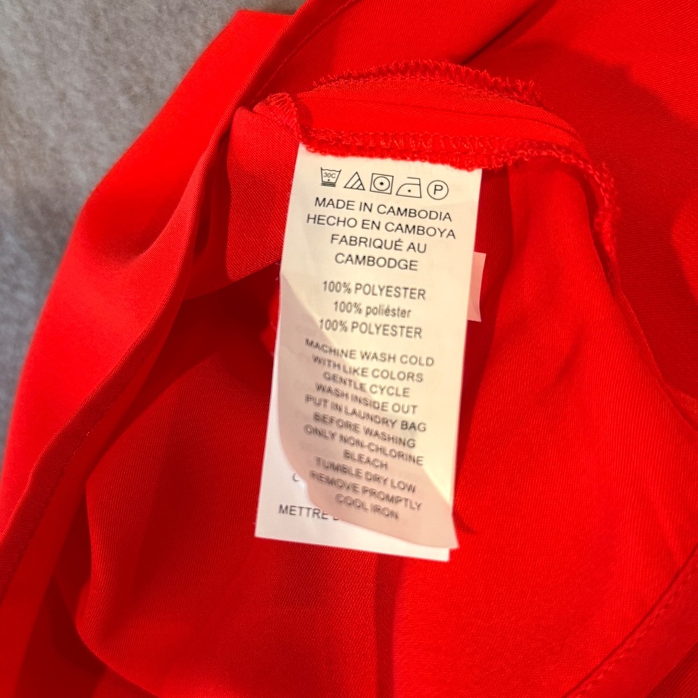 Michael Kors Persimmon Orange Chain Detail Blouse Gold Accent Size Small - Picture 6 of 16